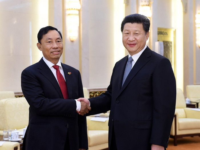 Ông Shwe Mann và ông Tập Cận Bình tại Bắc Kinh tháng 4/2015. Ảnh: Đa Chiều. Ông Shwe Mann và ông Tập Cận Bình tại Bắc Kinh tháng 4/2015. Ảnh: Đa Chiều.