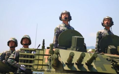 Lính Trung Quốc tập dượt duyệt binh, ảnh: Tân Hoa Xã/SCMP.