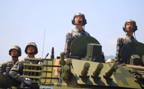 Lính Trung Quốc tập dượt duyệt binh, ảnh: Tân Hoa Xã/SCMP.