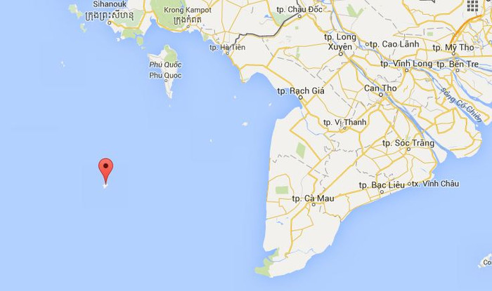 Đảo Thổ Chu thuộc huyện Thổ Châu tỉnh Kiên Giang, Việt Nam trên Google Maps, điểm đánh dấu đỏ. Ảnh chụp màn hình. Đảo Thổ Chu thuộc huyện Thổ Châu tỉnh Kiên Giang, Việt Nam trên Google Maps, điểm đánh dấu đỏ. Ảnh chụp màn hình.