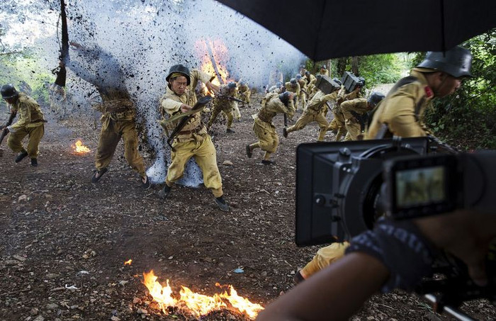 Một bộ phim về đề tài chiến tranh Trung - Nhật được Trung Quốc sản xuất để phục vụ công tác tuyên truyền. Ảnh Reuters/China Daily.