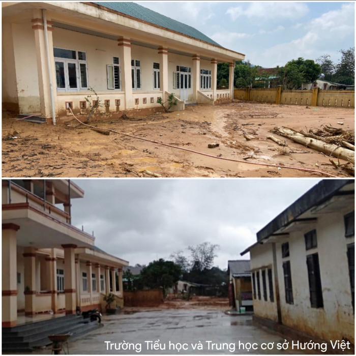 Trước và sau lũ. Trước và sau lũ.