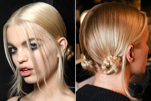 Mắt màu khói, môi màu nude cùng mái tóc tết thành hai bím tạo cho cô siêu mẫu của Marc Jacobs vẻ trẻ trung, gợi cảm. Mắt màu khói, môi màu nude cùng mái tóc tết thành hai bím tạo cho cô siêu mẫu của Marc Jacobs vẻ trẻ trung, gợi cảm.