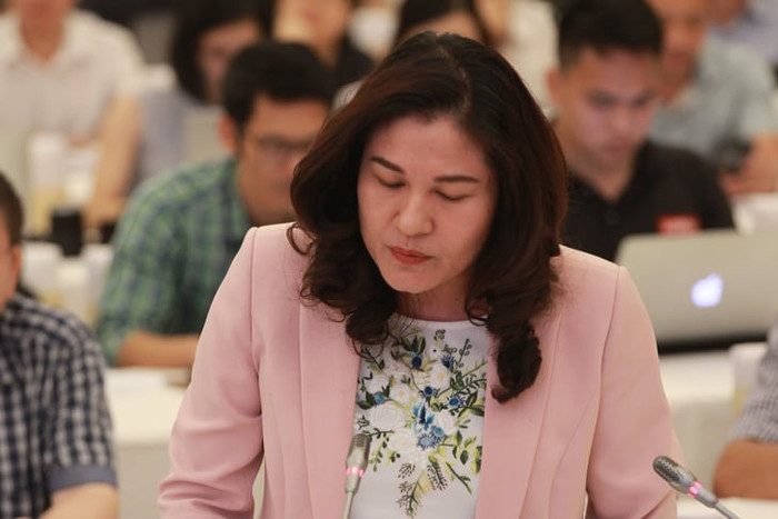 Thứ trưởng Nguyễn Thị Hà tại họp báo. Ảnh: V.T Thứ trưởng Nguyễn Thị Hà tại họp báo. Ảnh: V.T