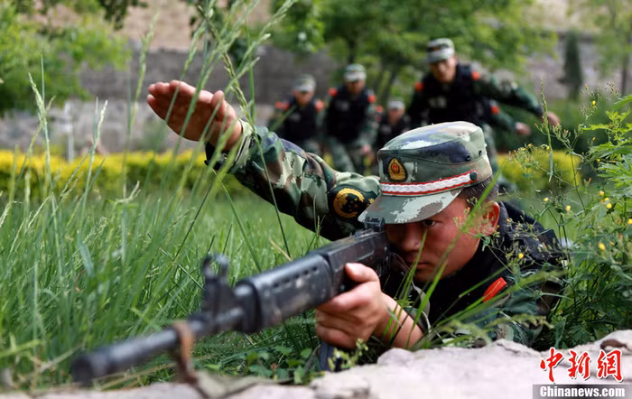 Lực lượng cảnh sát vũ trang Sơn Tây, Trung Quốc tập chiến thuật