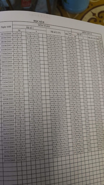 Điểm kiểm tra học kỳ môn toán của học sinh do giáo viên Bùi Đông Hải giảng dạy có điểm thấp đáng kinh ngạc. (Ảnh: LC)