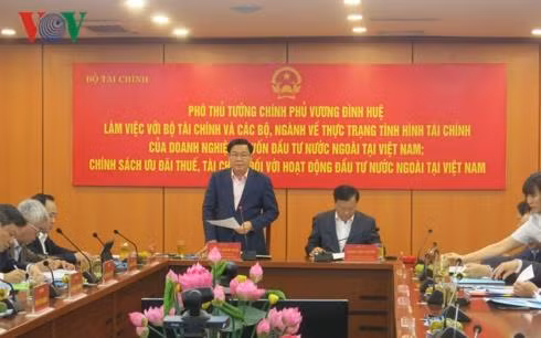 Phó Thủ tướng Vương Đình Huệ phát biểu. Ảnh: VOV