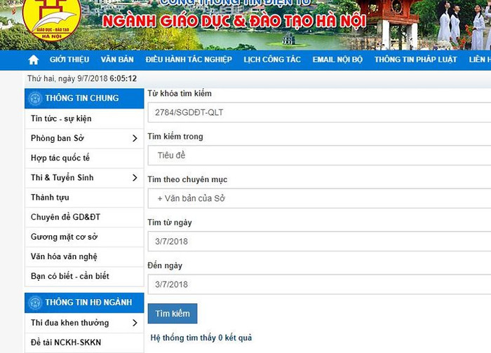 Ảnh chụp màn hình kết quả tìm kiếm công văn 2784/SGDĐT-QLT trên website Sở Giáo dục và Đào tạo Hà Nội. Kết quả là con số 0, nhưng nhiều tờ báo đã có trong tay công văn này khi người nhận, Trường Trung học cơ sở và Trung học phổ thông Lương Thế Vinh còn chưa biết mặt ngang mũi dọc nó ra sao. Ảnh chụp màn hình kết quả tìm kiếm công văn 2784/SGDĐT-QLT trên website Sở Giáo dục và Đào tạo Hà Nội. Kết quả là con số 0, nhưng nhiều tờ báo đã có trong tay công văn này khi người nhận, Trường Trung học cơ sở và Trung học phổ thông Lương Thế Vinh còn chưa biết mặt ngang mũi dọc nó ra sao.