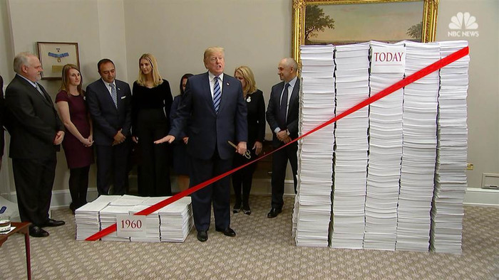 Tổng thống Donald Trump cắt giảm các thủ tục hành chính, cải cách thuế khóa. Ảnh: CNN. Tổng thống Donald Trump cắt giảm các thủ tục hành chính, cải cách thuế khóa. Ảnh: CNN.
