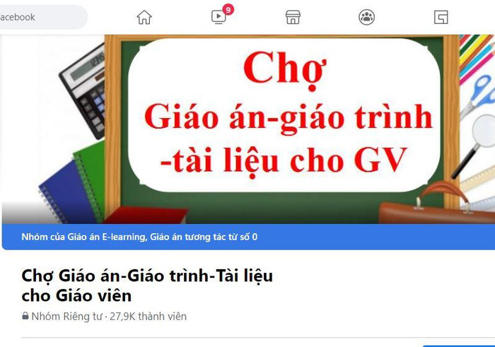 Nhóm kín "Chợ giáo án - giáo trình - tài liệu cho giáo viên" trên facebook có 27.900.000 thành viên. Ảnh chụp màn hình. Nhóm kín "Chợ giáo án - giáo trình - tài liệu cho giáo viên" trên facebook có 27.900.000 thành viên. Ảnh chụp màn hình.