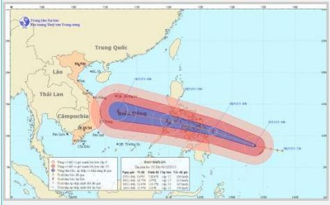 Đường đi và vị trí cơn bão