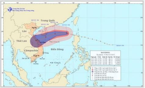 Vị trí và hướng đi của cơn bão Vị trí và hướng đi của cơn bão