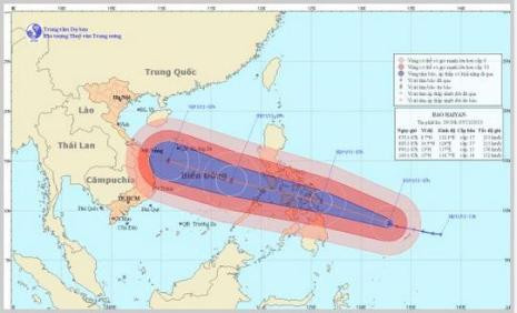Đường đi và vị trí cơn bão Đường đi và vị trí cơn bão
