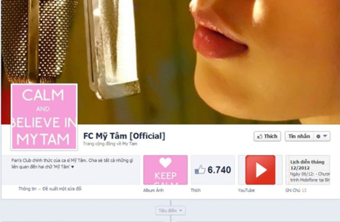 Fanpage của Mỹ Tâm