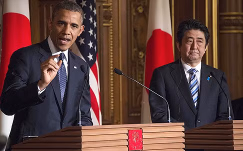Tổng thống Mỹ Barack Obama và Thủ tướng Nhật Bản Shinzo Abe.
