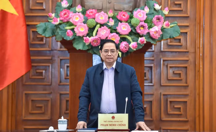 Thủ tướng Chính phủ Phạm Minh Chính: Cần nâng tầm Đại học Quốc gia Hà Nội trong giai đoạn mới khi cả nước triển khai Nghị quyết Đại hội XIII của Đảng; có cơ chế giải phóng tối đa nguồn lực con người rất lớn để đội ngũ cán bộ phát huy, cống hiến nhiều hơn nữa. Ảnh: VGP/Nhật Bắc