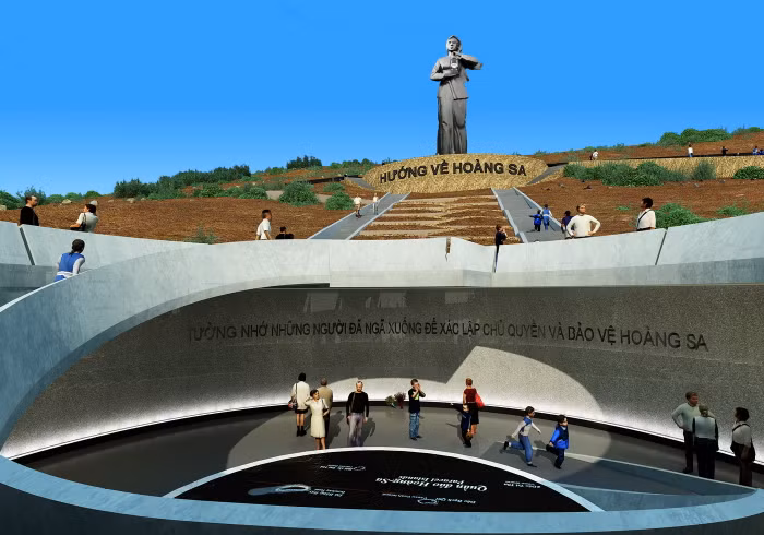 Phối cảnh khu tưởng niệm Hoàng Sa.