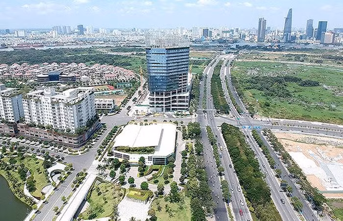 Một góc Khu đô thị mới Thủ Thiêm. (Ảnh: Báo Sài Gòn Giải Phóng điện tử)