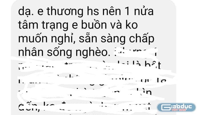 Một đoạn tin nhắn của đồng nghiệp chia sẻ.