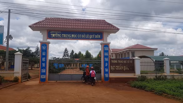 Trường Trung học cơ sở Lê Quý Đôn (xã Đak Djrăng, huyện Mang Yang, tỉnh Gia Lai) - Ảnh: HUỲNH CÔNG ĐÔNG/Tuổi trẻ