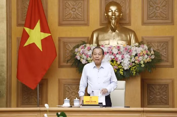 Phó Thủ tướng Thường trực Chính phủ Trương Hoà Bình phát biểu. Ảnh: VGP