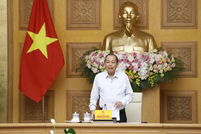 Phó Thủ tướng Thường trực Chính phủ Trương Hoà Bình phát biểu. Ảnh: VGP