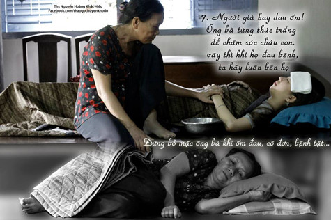 Đừng bỏ rơi họ vì đó là những người đáng để ta trân trọng nhất. Hãy cùng nhau và cùng cha mẹ của mình hiếu kính ông bà, kẻo ta không còn kịp nữa… Đừng bỏ rơi họ vì đó là những người đáng để ta trân trọng nhất. Hãy cùng nhau và cùng cha mẹ của mình hiếu kính ông bà, kẻo ta không còn kịp nữa…