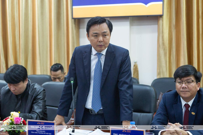 Ông Hoàng Gia Khánh - Tổng Giám đốc Tổng công ty Đường sắt Việt Nam phát biểu tại chương trình. Ông Hoàng Gia Khánh - Tổng Giám đốc Tổng công ty Đường sắt Việt Nam phát biểu tại chương trình.