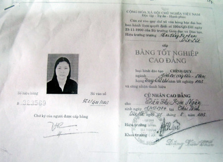 Cô Trần Thị Kim Ngân tốt nghiệp Cao đẳng chuyên ngành Giáo dục công dân - Nhạc tại trường CĐ Sư phạm Đắk Lắk. Cô Trần Thị Kim Ngân tốt nghiệp Cao đẳng chuyên ngành Giáo dục công dân - Nhạc tại trường CĐ Sư phạm Đắk Lắk.