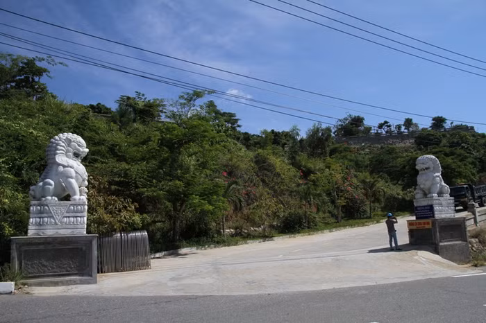 Thoạt nhìn, cặp sư tử đá này rất lớn và hung dữ...