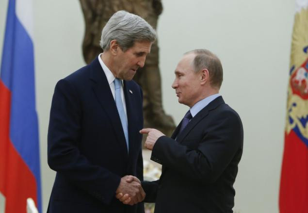 Tổng thống Putin vừa có cuộc tiếp kiến Ngoại trưởng Mỹ John Kerry tại Moscow ngay trước cuộc họp báo thường niên. Ảnh: Nydailynews. Tổng thống Putin vừa có cuộc tiếp kiến Ngoại trưởng Mỹ John Kerry tại Moscow ngay trước cuộc họp báo thường niên. Ảnh: Nydailynews.