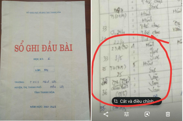 Giờ học chính khóa ở trường Trung học cơ sở Ngư Lộc bị thay bởi giờ ôn tập. Ảnh: Nhân vật cung cấp