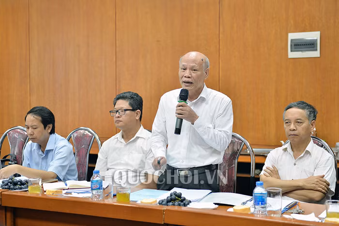 Ông Vũ Bá Khánh, Phó chủ tịch Hội đồng quản trị Công ty Cổ phần đầu tư phát triển giáo dục Hà Nội báo cáo Đoàn giám sát chiều 7/5, ảnh: Trọng Quỳnh / quochoi.vn.