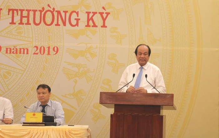 Bộ trưởng Mai Tiến Dũng chủ trì họp báo Chính phủ thường kỳ tháng 8. Ảnh: Đỗ Thơm Bộ trưởng Mai Tiến Dũng chủ trì họp báo Chính phủ thường kỳ tháng 8. Ảnh: Đỗ Thơm