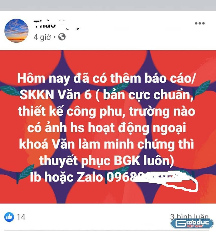 Sáng kiến kinh nghiệm đang được chào bán tràn lan trên các trang mạng xã hội của các nhóm giáo viên (Ảnh minh họa: Lê Minh) Sáng kiến kinh nghiệm đang được chào bán tràn lan trên các trang mạng xã hội của các nhóm giáo viên (Ảnh minh họa: Lê Minh)