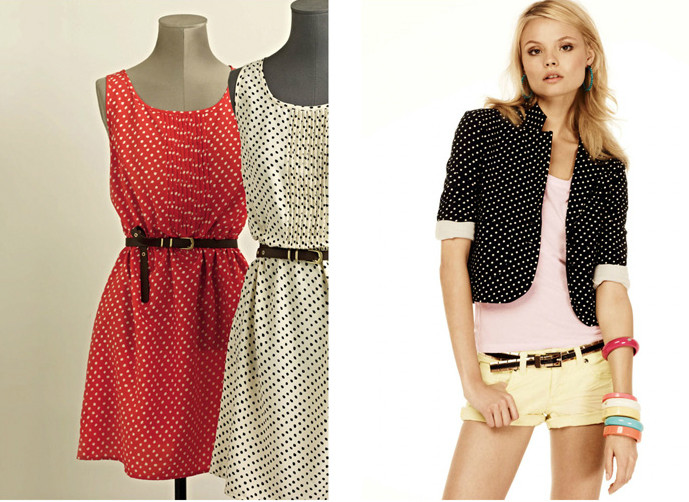 Chấm bi vẫn "tung hoành" trong BST Xuân của Mango, váy hay áo khoác của một bộ đồ cá tính, họa tiết này đều cực hợp.