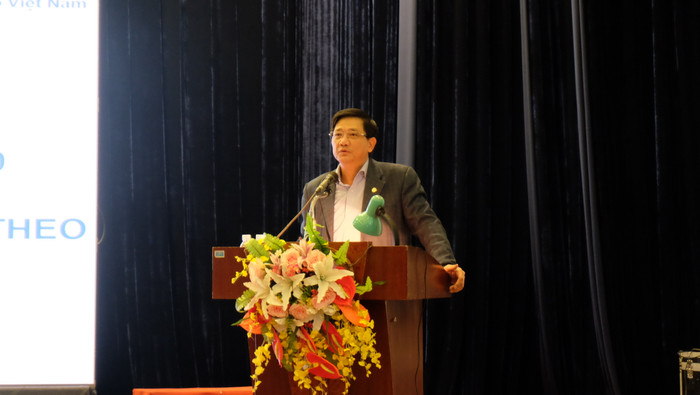 Phó giám đốc Sở Giáo dục và Đào tạo Hà Nội, thầy Phạm Xuân Tiến phát biểu, chỉ đạo tại Hội Nghị. Ảnh: LC