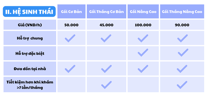Những gói hỗ trợ trong ứng dụng CareCab. Ảnh: NVCC. Ảnh màn hình 2024-11-04 lúc 09.17.28.png