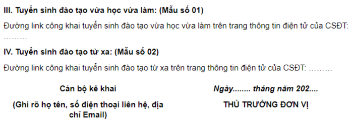 Thông tư 08 quy định ở phần cán bộ kê khai cần có các thông tin: họ tên, số điện thoại liên hệ, địa chỉ email. (Ảnh chụp màn hình) Ảnh màn hình 2024-06-13 lúc 07.05.18.png