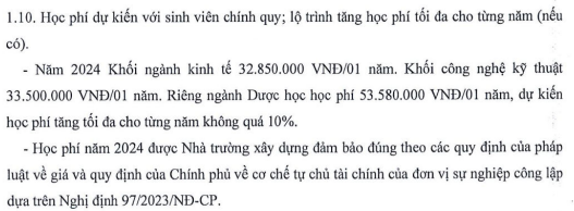 Học phí năm 2024 - 2025 của Trường Đại học Công nghiệp thành phố Hồ Chí Minh. Ảnh chụp màn hình. Học phí năm 2024 - 2025 của Trường Đại học Công nghiệp thành phố Hồ Chí Minh. Ảnh chụp màn hình.