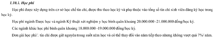Học phí năm học 2024 - 2025 của Trường Đại học Công nghệ Thành phố Hồ Chí Minh. Ảnh chụp màn hình. Học phí năm học 2024 - 2025 của Trường Đại học Công nghệ Thành phố Hồ Chí Minh. Ảnh chụp màn hình.