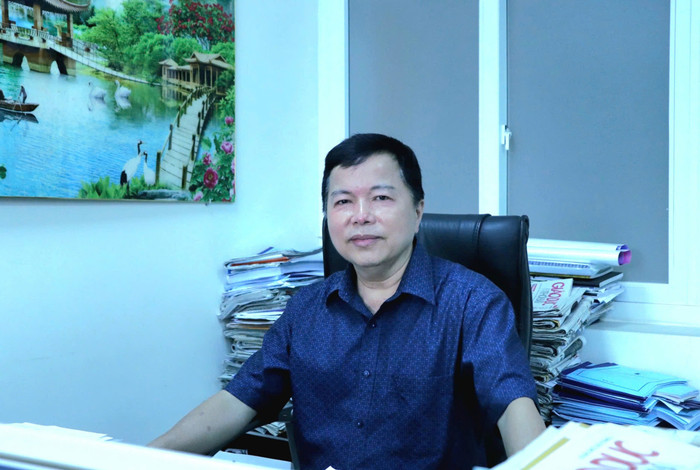 Tiến sĩ Phạm Trí Thành – Chủ tịch Hội đồng trường Trường Đại học Sân khấu – Điện ảnh Hà Nội. Ảnh: Thùy Trang. 4bc484664229e577bc38.jpg