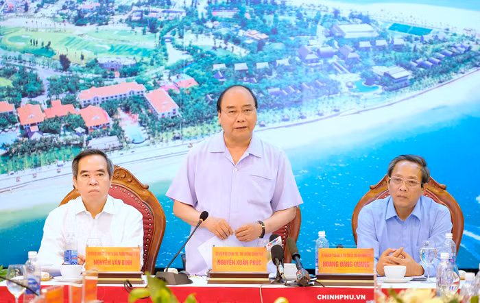 Thủ tướng phát biểu tại buổi làm việc. (Ảnh: VGP)