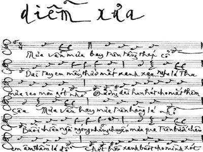 Bút tích ca khúc "Diễm xưa" của do Trịnh Công Sơn viết