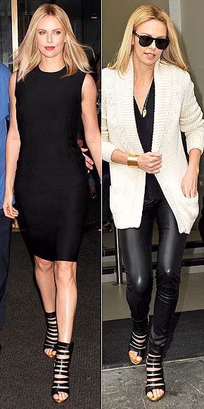 Charlize Theron lại ưa thích những đôi xăng đan cao gót phá cách độc đáo khiến cô trông thật cá tính. Charlize Theron lại ưa thích những đôi xăng đan cao gót phá cách độc đáo khiến cô trông thật cá tính.