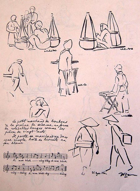 "Ai mua bánh vừng không". "Ai mua bánh vừng không".