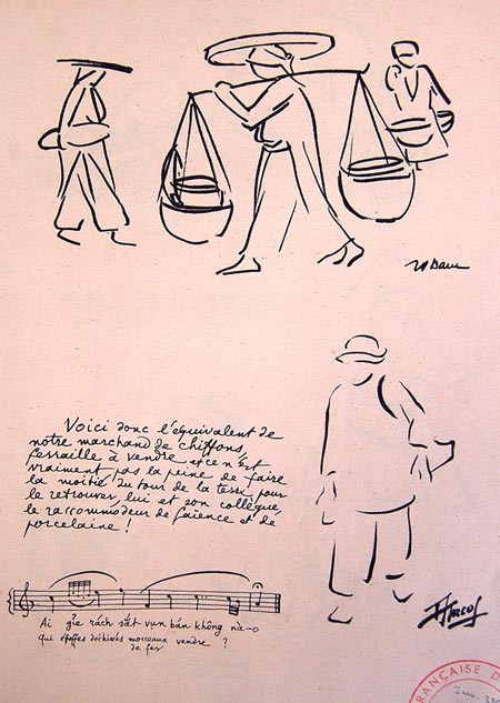 "Ai giẻ rách sắt vụn bán không nào". "Ai giẻ rách sắt vụn bán không nào".