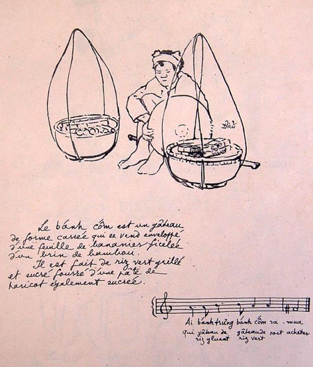 "Ai bánh chưng bánh cốm ra mua". "Ai bánh chưng bánh cốm ra mua".