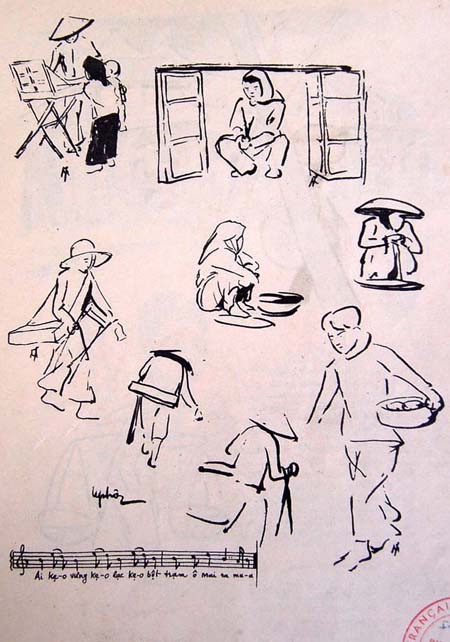 "Ai kẹo vừng kẹo lạc kẹo bột trạm ô mai ra mua". "Ai kẹo vừng kẹo lạc kẹo bột trạm ô mai ra mua".