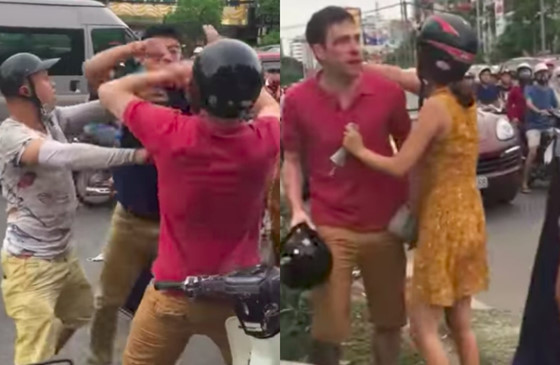 Nguyễn Duy Khánh (trú xã Tân Triều, huyện Thanh Trì, Hà Nội) và Doãn Văn Cường (trú quận Hai Bà Trưng, Hà Nội) đã tấn công anh Maxwell David Gulian (quốc tịch Mỹ) sau va chạm giao thông. ảnh chụp từ clip. Nguyễn Duy Khánh (trú xã Tân Triều, huyện Thanh Trì, Hà Nội) và Doãn Văn Cường (trú quận Hai Bà Trưng, Hà Nội) đã tấn công anh Maxwell David Gulian (quốc tịch Mỹ) sau va chạm giao thông. ảnh chụp từ clip.